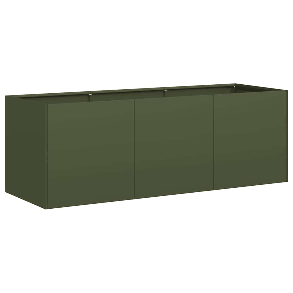 Plantenbak 120x40x40 cm koudgewalst staal olijfgroen is nu te koop bij PeponiXL, paradijselijk wonen!