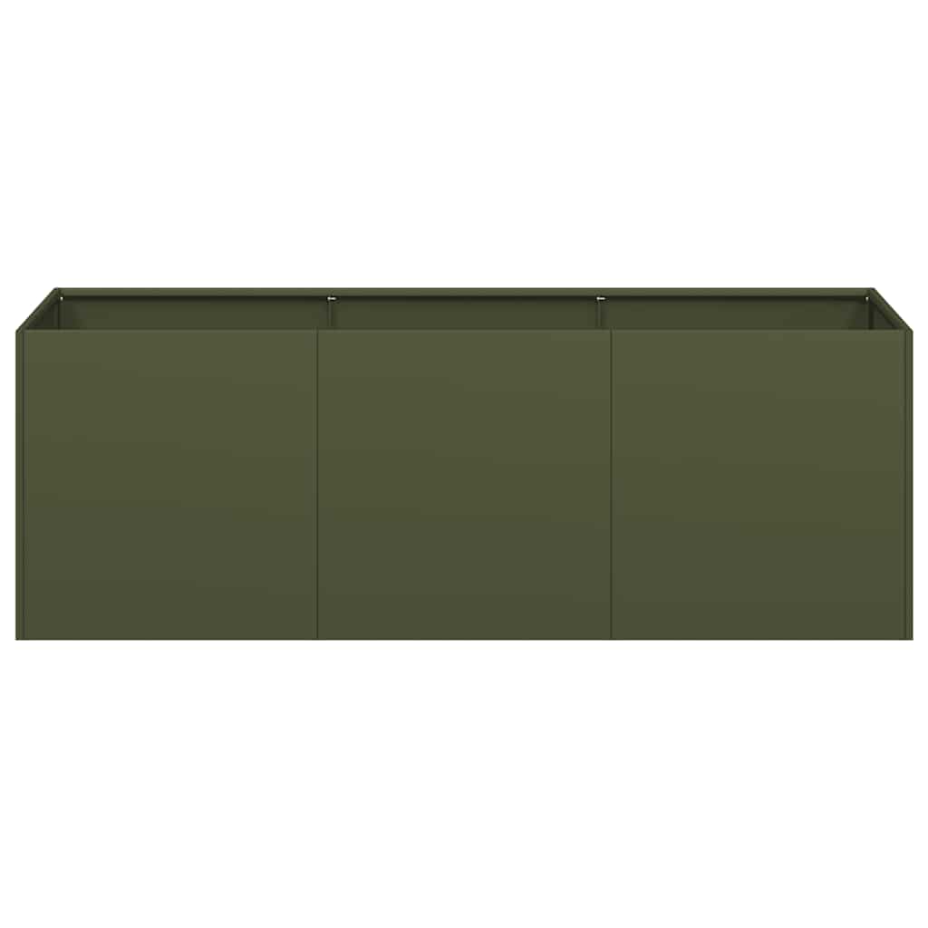 Plantenbak 120x40x40 cm koudgewalst staal olijfgroen is nu te koop bij PeponiXL, paradijselijk wonen!