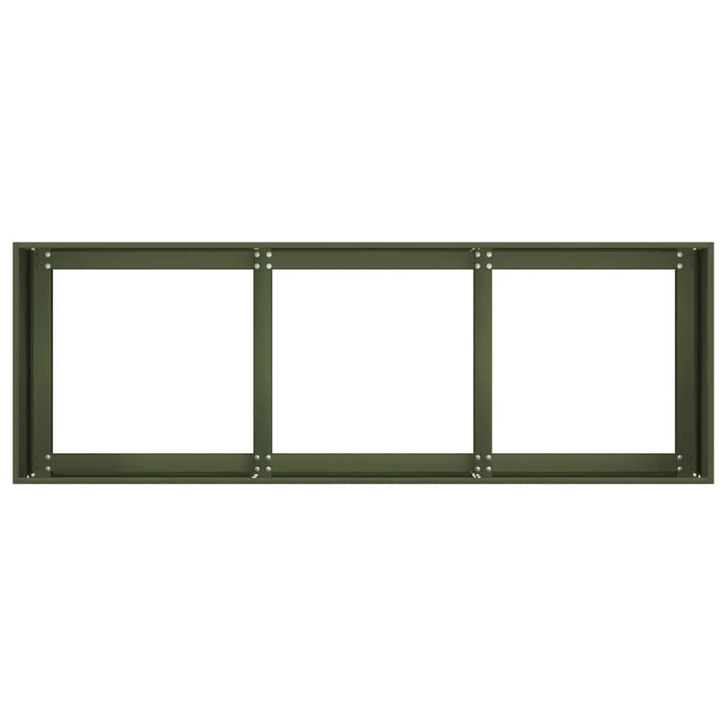 Plantenbak 120x40x40 cm koudgewalst staal olijfgroen is nu te koop bij PeponiXL, paradijselijk wonen!