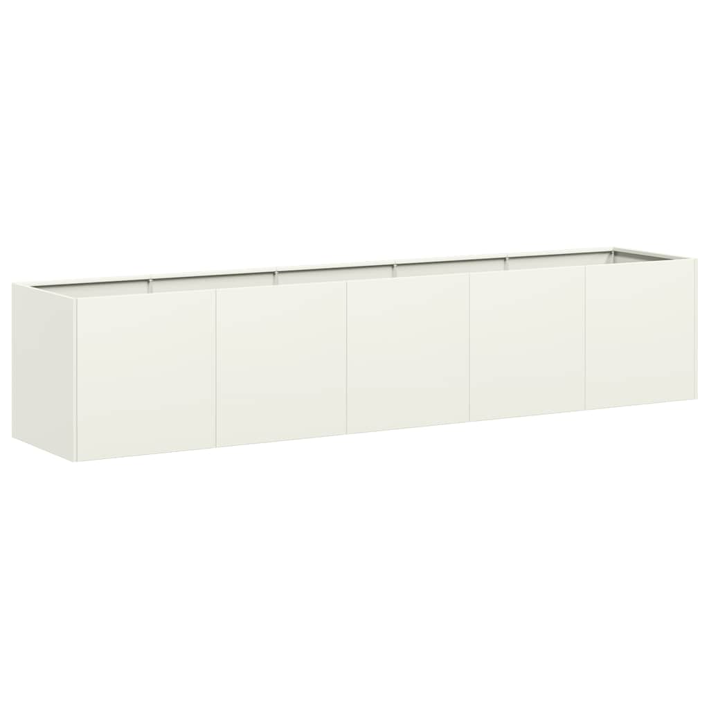 Plantenbak 200x40x40 cm koudgewalst staal wit is nu te koop bij PeponiXL, paradijselijk wonen!