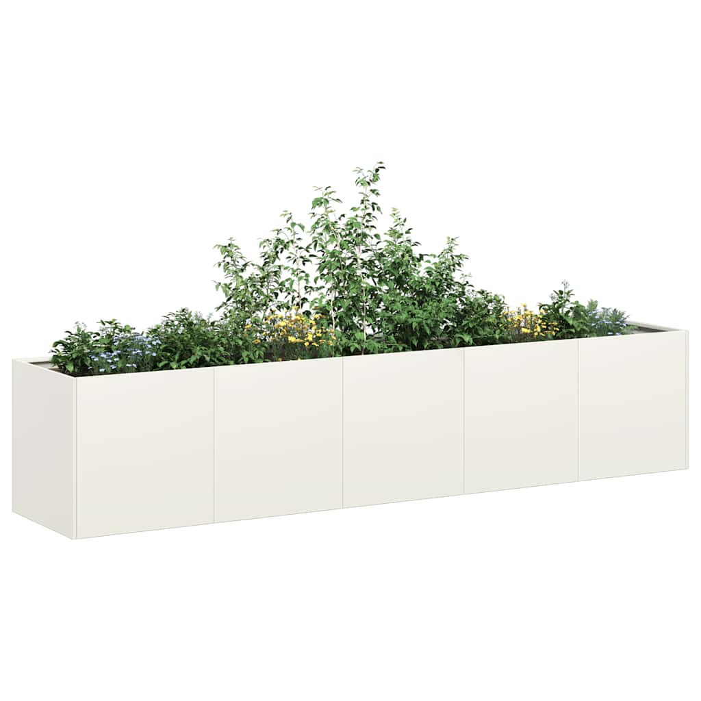 Plantenbak 200x40x40 cm koudgewalst staal wit is nu te koop bij PeponiXL, paradijselijk wonen!
