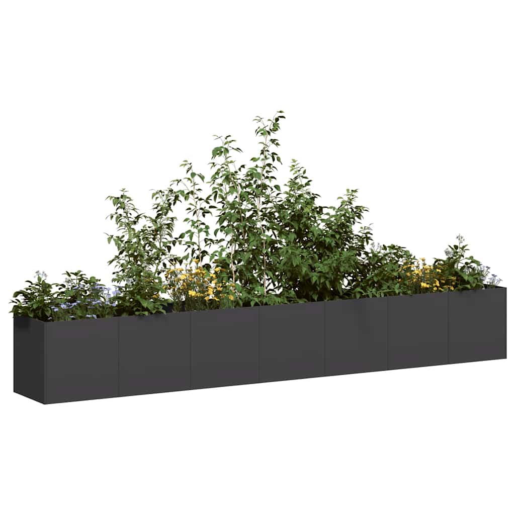Plantenbak 280x40x40 cm koudgewalst staal zwart is nu te koop bij PeponiXL, paradijselijk wonen!