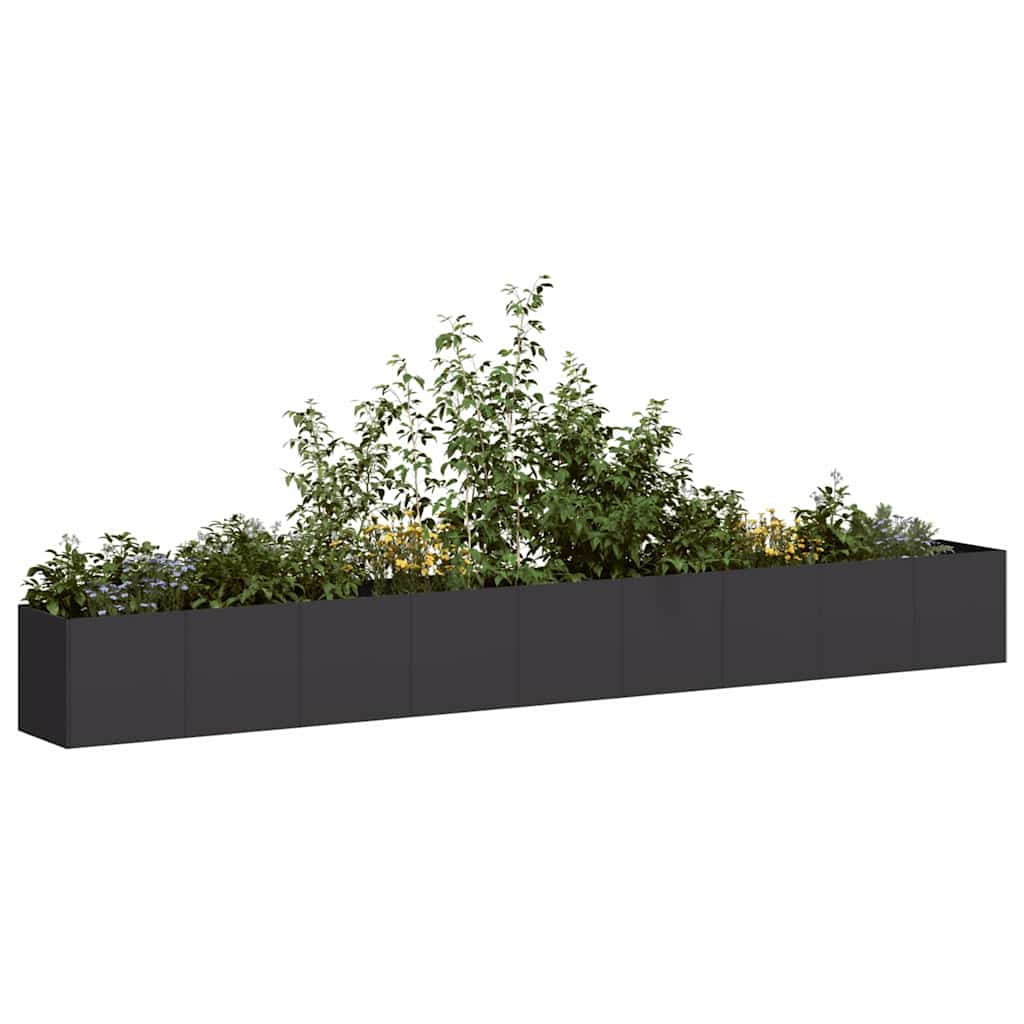 Plantenbak 360x40x40 cm koudgewalst staal zwart is nu te koop bij PeponiXL, paradijselijk wonen!