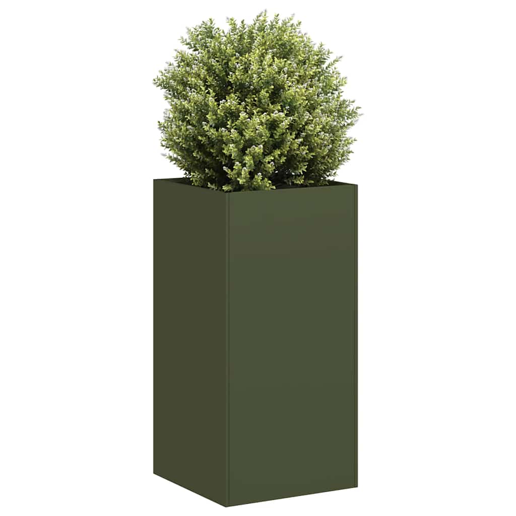 Plantenbak 40x40x80 cm koudgewalst staal olijfgroen is nu te koop bij PeponiXL, paradijselijk wonen!