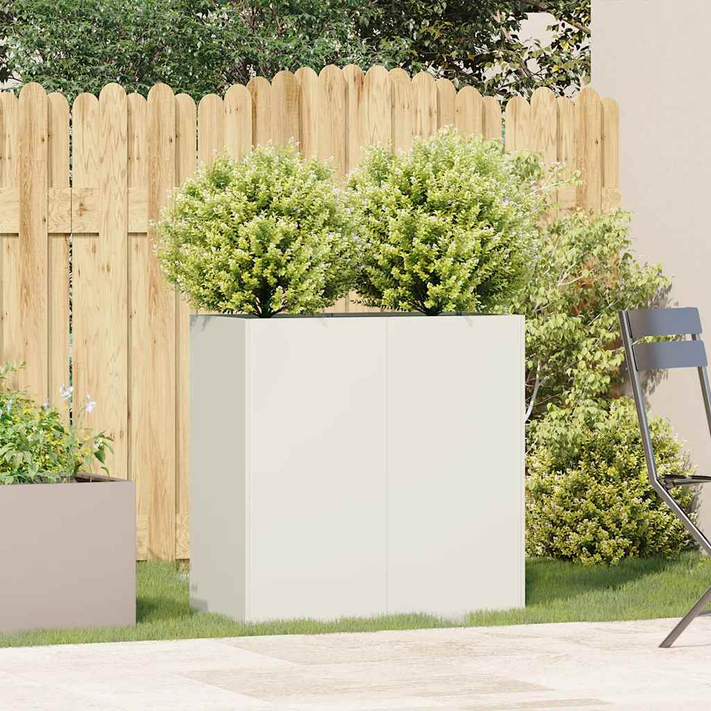 Plantenbak 80x40x80 cm koudgewalst staal wit is nu te koop bij PeponiXL, paradijselijk wonen!