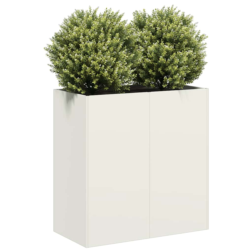 Plantenbak 80x40x80 cm koudgewalst staal wit is nu te koop bij PeponiXL, paradijselijk wonen!