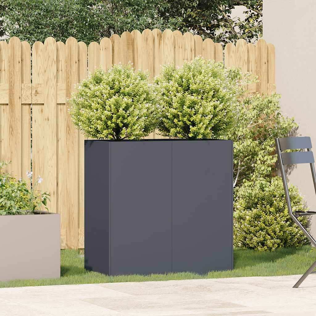 Plantenbak 80x40x80 cm koudgewalst staal antracietkleurig is nu te koop bij PeponiXL, paradijselijk wonen!