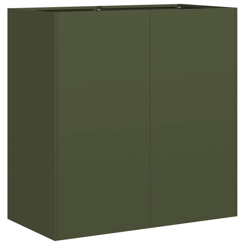 Plantenbak 80x40x80 cm koudgewalst staal olijfgroen is nu te koop bij PeponiXL, paradijselijk wonen!
