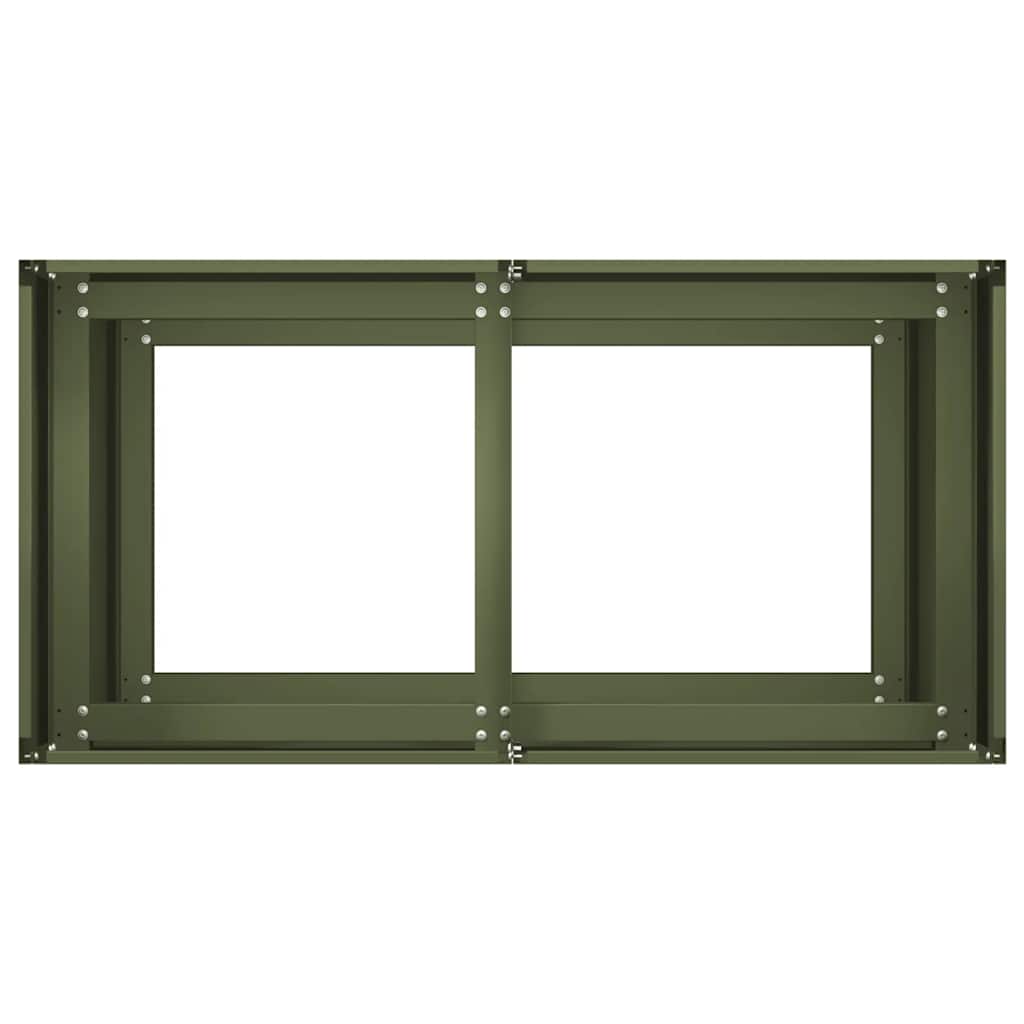Plantenbak 80x40x80 cm koudgewalst staal olijfgroen is nu te koop bij PeponiXL, paradijselijk wonen!