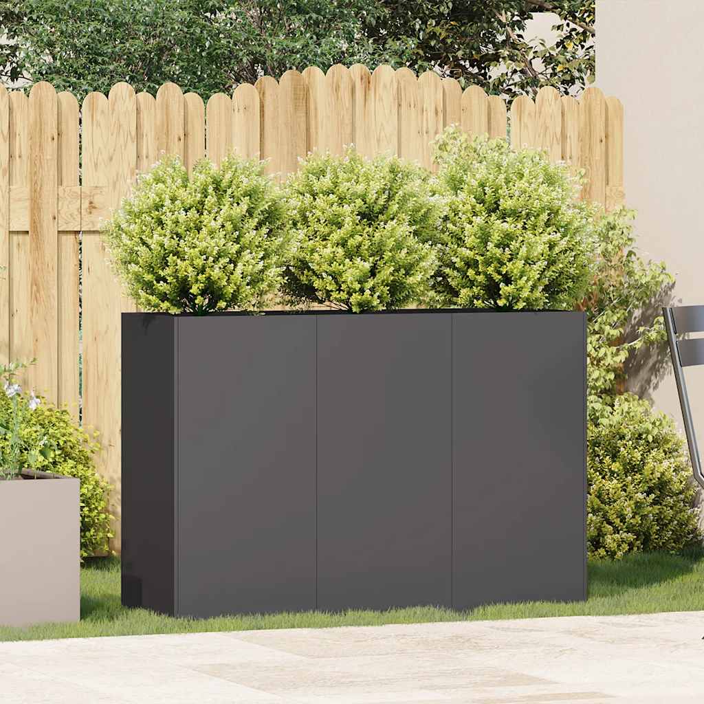 Plantenbak 120x40x80 cm koudgewalst staal zwart is nu te koop bij PeponiXL, paradijselijk wonen!