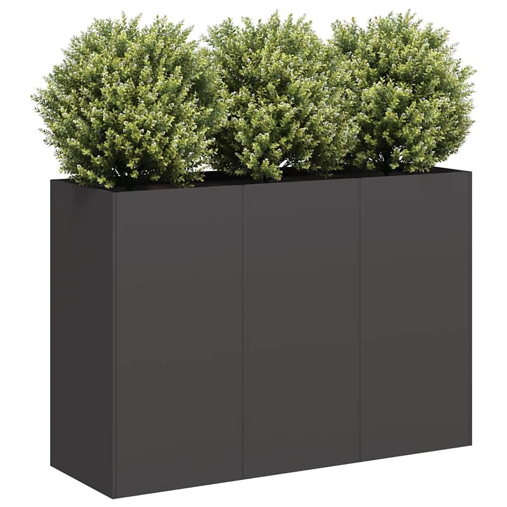 Plantenbak 120x40x80 cm koudgewalst staal zwart is nu te koop bij PeponiXL, paradijselijk wonen!