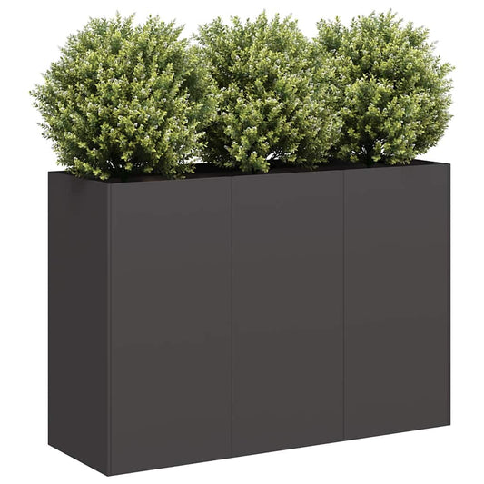 Plantenbak 120x40x80 cm koudgewalst staal zwart is nu te koop bij PeponiXL, paradijselijk wonen!