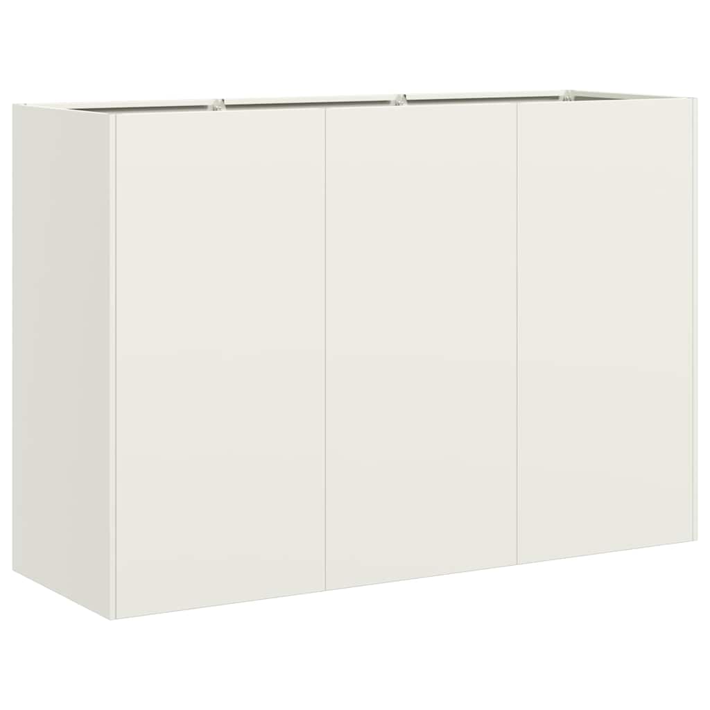 Plantenbak 120x40x80 cm koudgewalst staal wit is nu te koop bij PeponiXL, paradijselijk wonen!