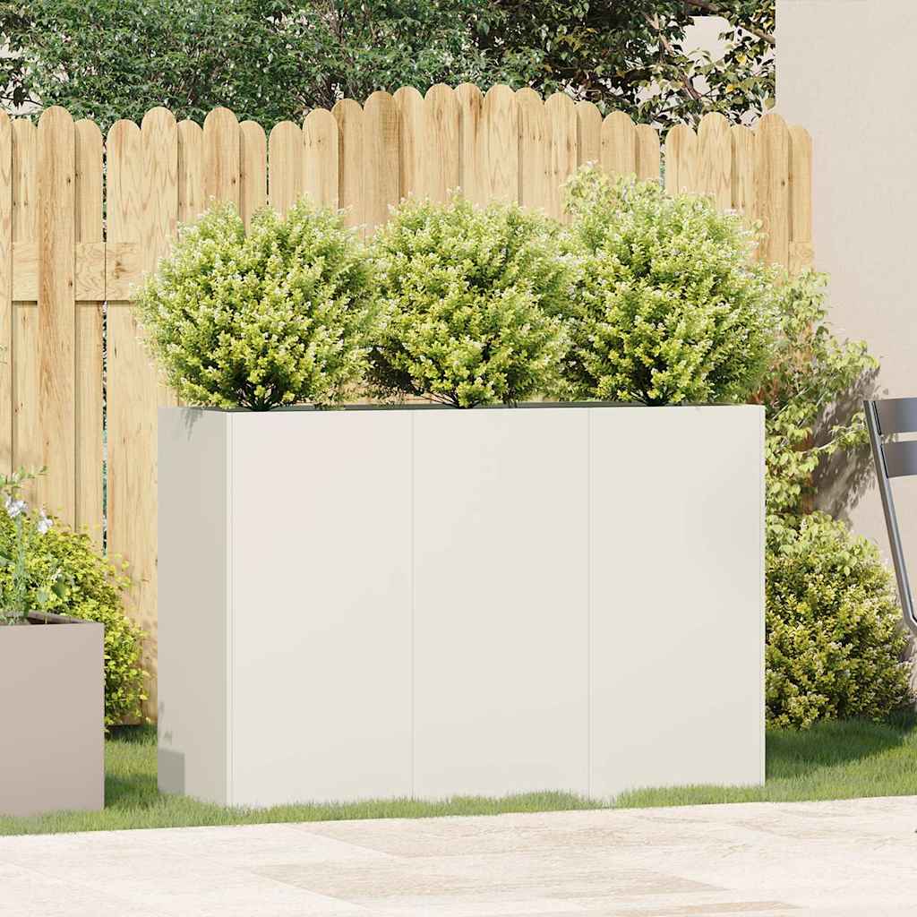 Plantenbak 120x40x80 cm koudgewalst staal wit is nu te koop bij PeponiXL, paradijselijk wonen!