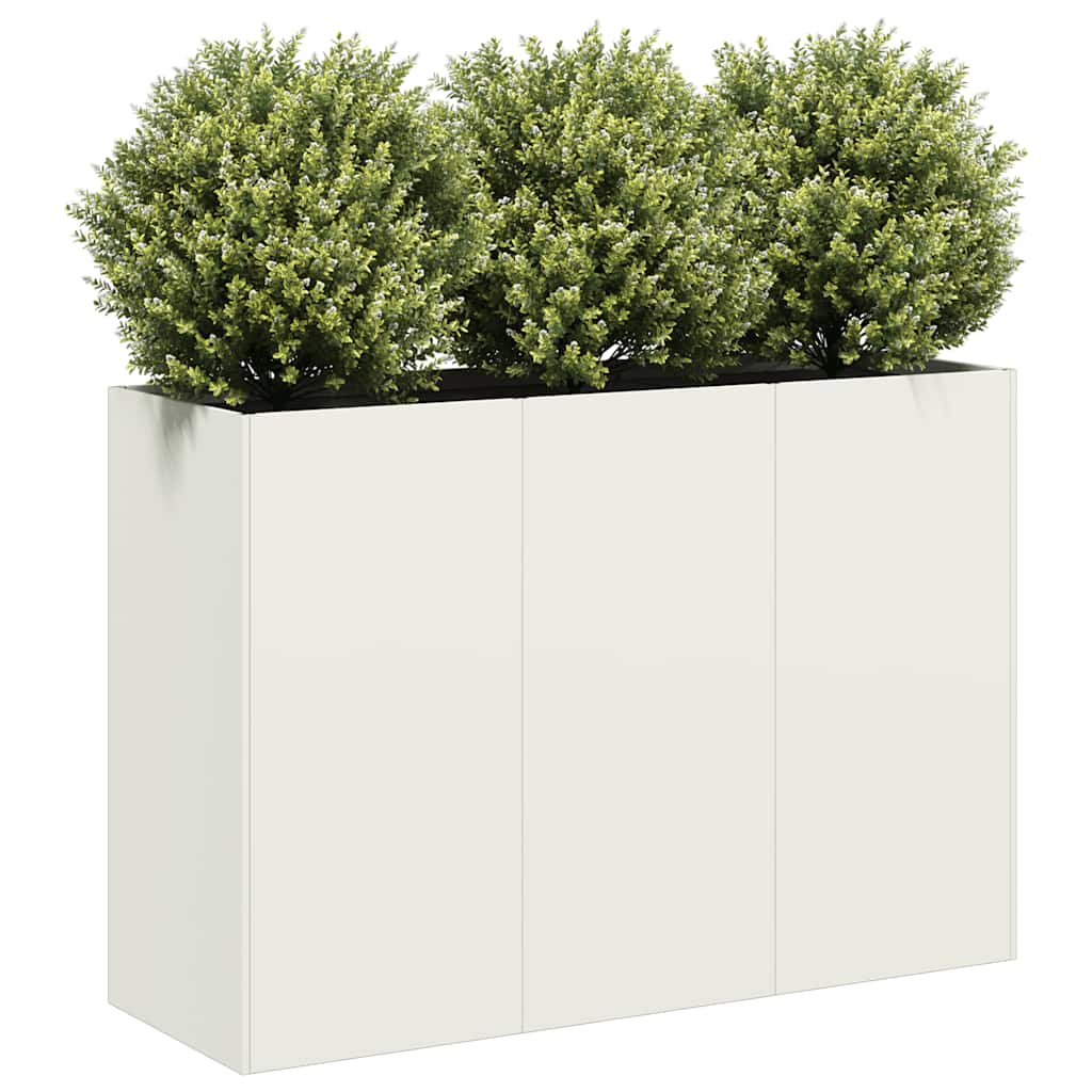 Plantenbak 120x40x80 cm koudgewalst staal wit is nu te koop bij PeponiXL, paradijselijk wonen!