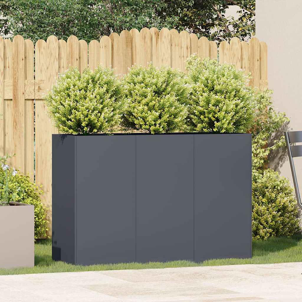 Plantenbak 120x40x80 cm koudgewalst staal antracietkleurig is nu te koop bij PeponiXL, paradijselijk wonen!