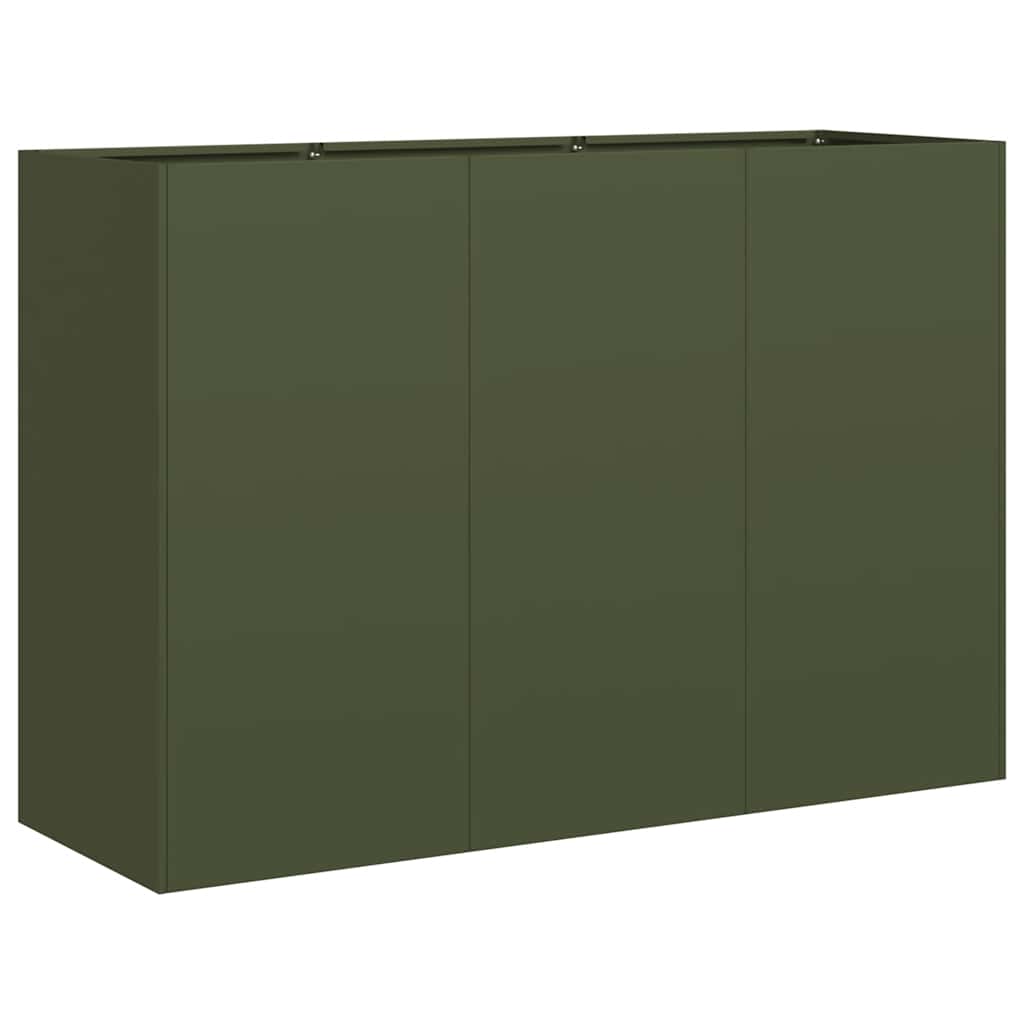 Plantenbak 120x40x80 cm koudgewalst staal olijfgroen is nu te koop bij PeponiXL, paradijselijk wonen!