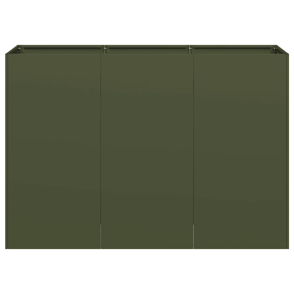 Plantenbak 120x40x80 cm koudgewalst staal olijfgroen is nu te koop bij PeponiXL, paradijselijk wonen!