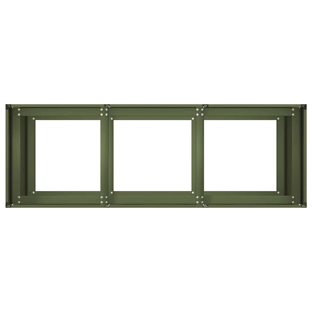 Plantenbak 120x40x80 cm koudgewalst staal olijfgroen is nu te koop bij PeponiXL, paradijselijk wonen!