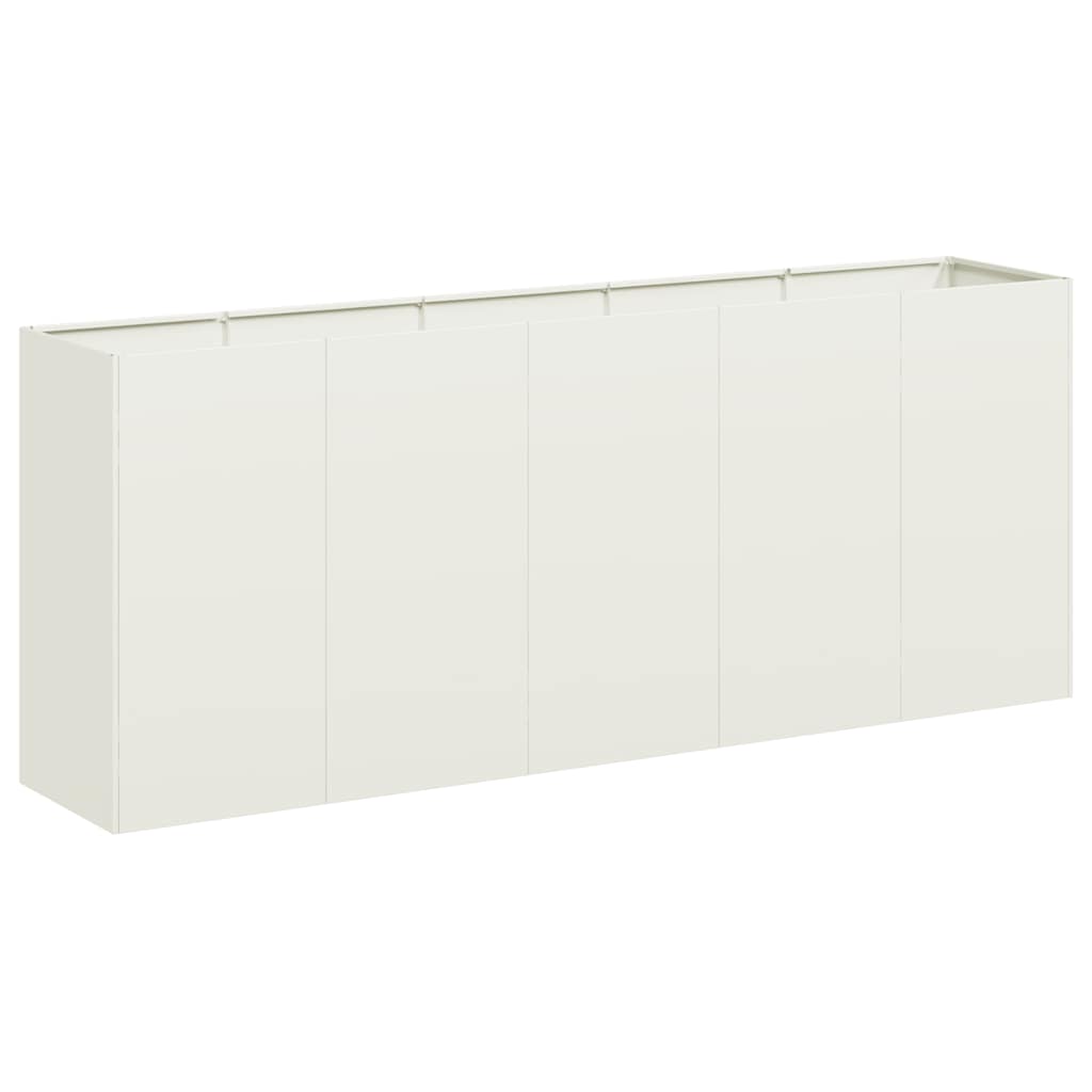 Plantenbak 200x40x80 cm koudgewalst staal wit is nu te koop bij PeponiXL, paradijselijk wonen!