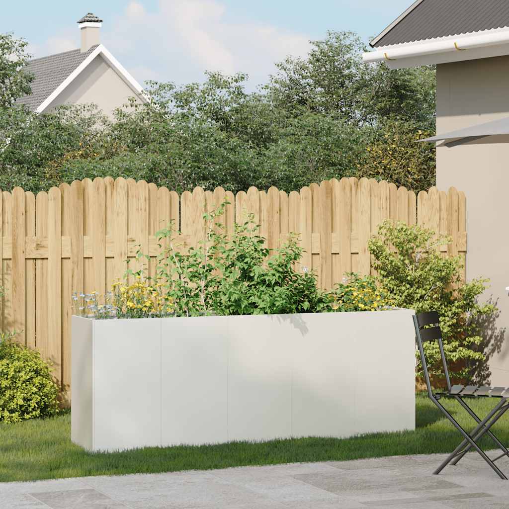 Plantenbak 200x40x80 cm koudgewalst staal wit is nu te koop bij PeponiXL, paradijselijk wonen!