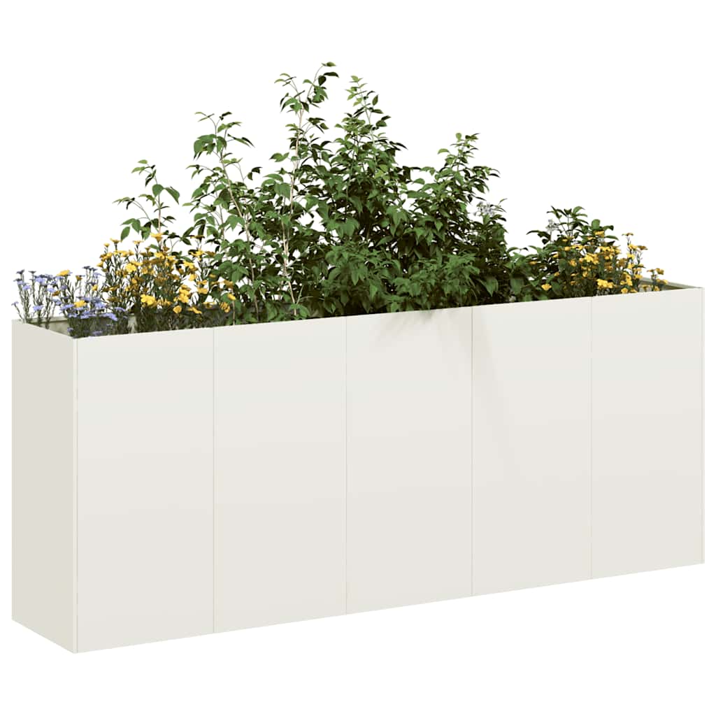Plantenbak 200x40x80 cm koudgewalst staal wit is nu te koop bij PeponiXL, paradijselijk wonen!