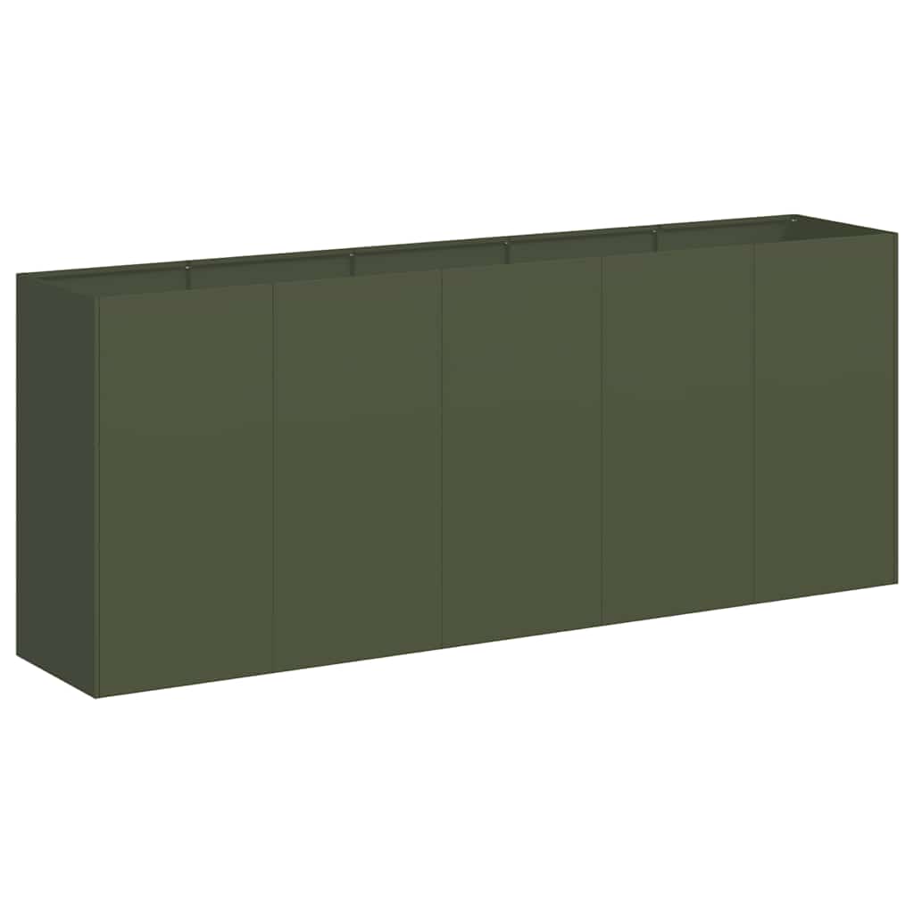 Plantenbak 200x40x80 cm koudgewalst staal olijfgroen is nu te koop bij PeponiXL, paradijselijk wonen!
