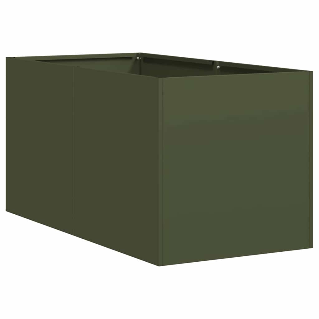 Plantenbak 40x80x40 cm koudgewalst staal olijfgroen is nu te koop bij PeponiXL, paradijselijk wonen!