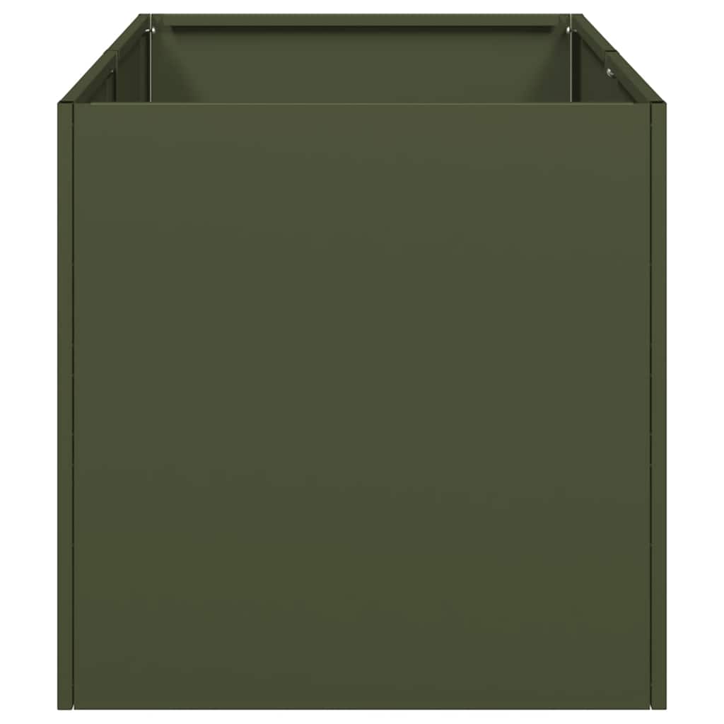 Plantenbak 40x80x40 cm koudgewalst staal olijfgroen is nu te koop bij PeponiXL, paradijselijk wonen!