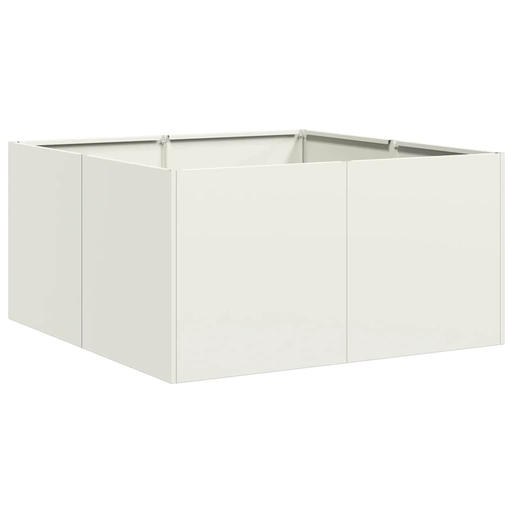 Plantenbak 80x80x40 cm koudgewalst staal wit is nu te koop bij PeponiXL, paradijselijk wonen!