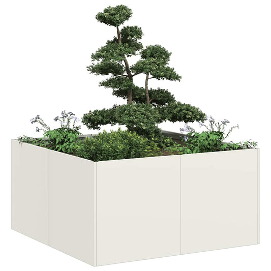 Plantenbak 80x80x40 cm koudgewalst staal wit is nu te koop bij PeponiXL, paradijselijk wonen!