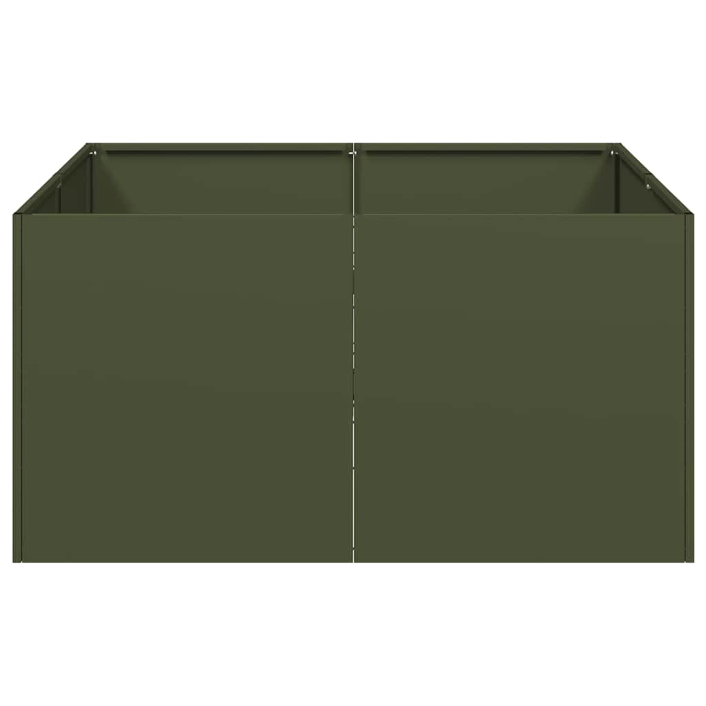 Plantenbak 80x80x40 cm koudgewalst staal olijfgroen is nu te koop bij PeponiXL, paradijselijk wonen!