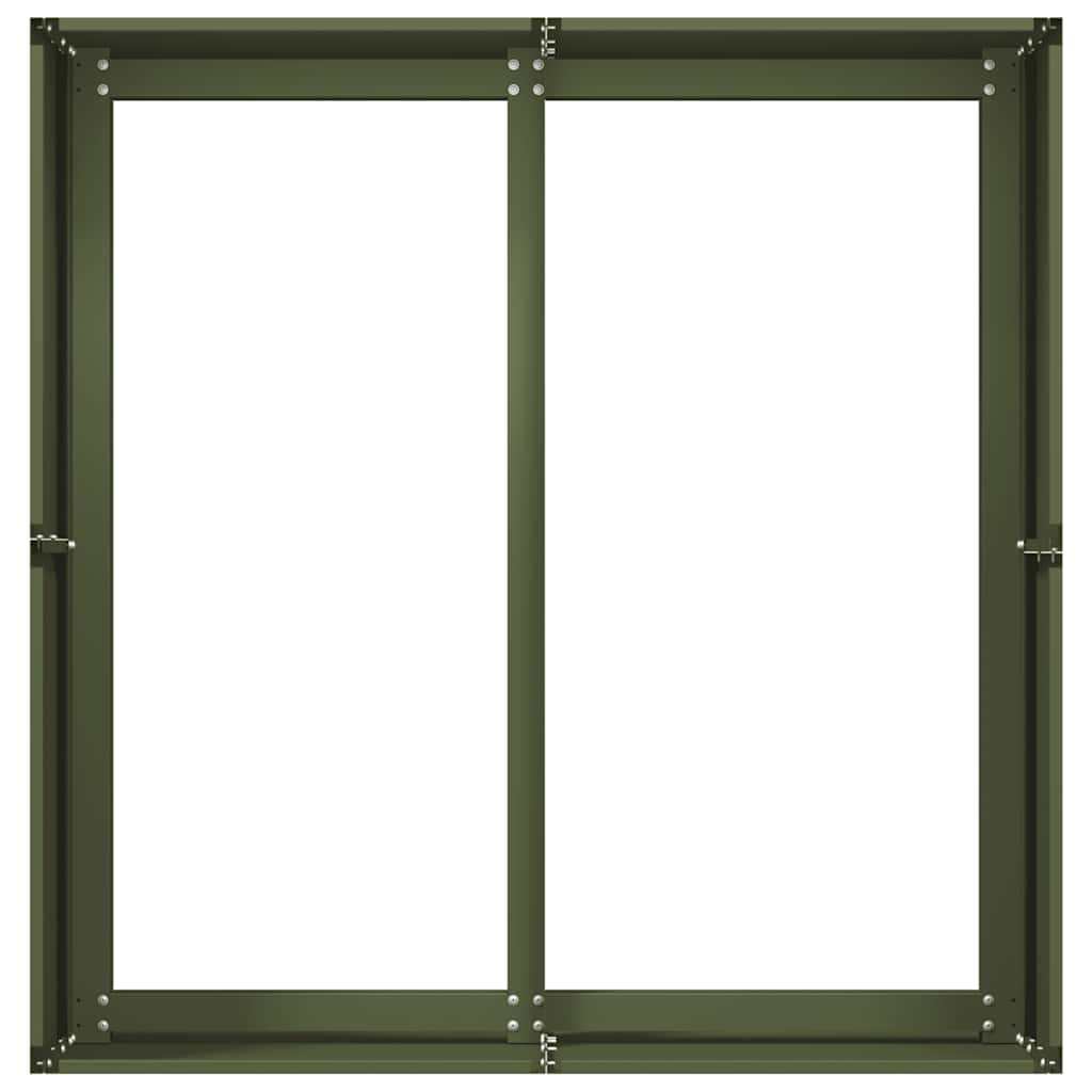 Plantenbak 80x80x40 cm koudgewalst staal olijfgroen is nu te koop bij PeponiXL, paradijselijk wonen!