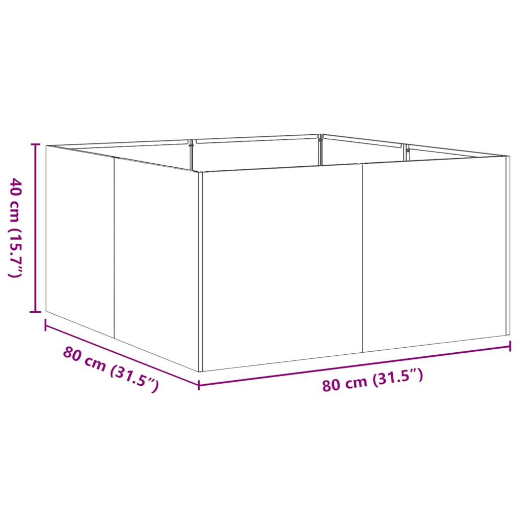 Plantenbak 80x80x40 cm gegalvaniseerd staal is nu te koop bij PeponiXL, paradijselijk wonen!