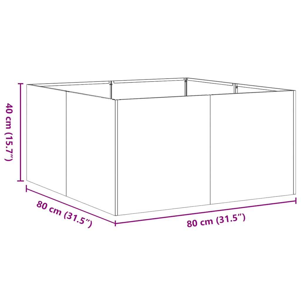 Plantenbak roestig 80x80x40 cm weervast staal is nu te koop bij PeponiXL, paradijselijk wonen!