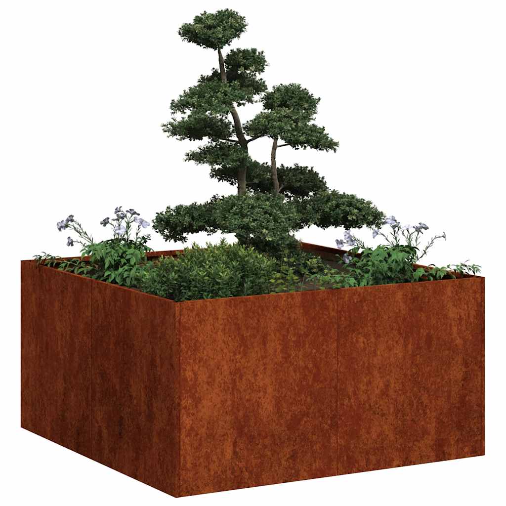 Plantenbak roestig 80x80x40 cm weervast staal is nu te koop bij PeponiXL, paradijselijk wonen!