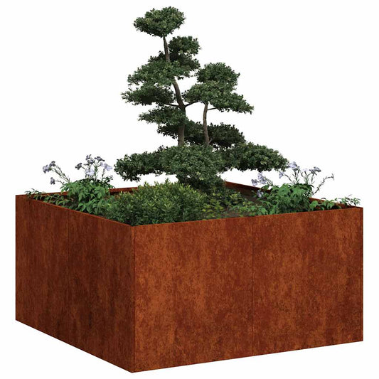 Plantenbak roestig 80x80x40 cm weervast staal is nu te koop bij PeponiXL, paradijselijk wonen!