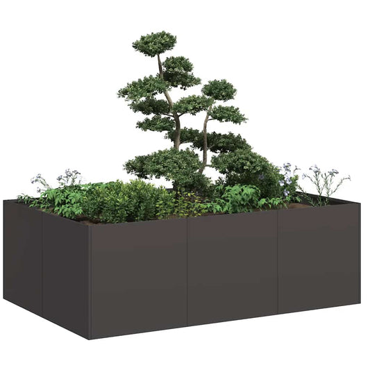Plantenbak 120x80x40 cm staal zwart is nu te koop bij PeponiXL, paradijselijk wonen!