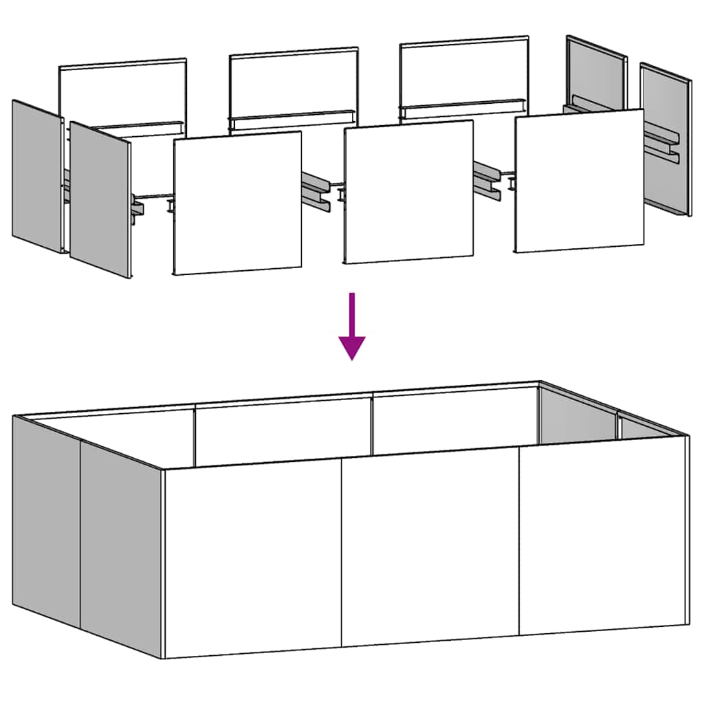 Plantenbak 120x80x40 cm staal wit is nu te koop bij PeponiXL, paradijselijk wonen!