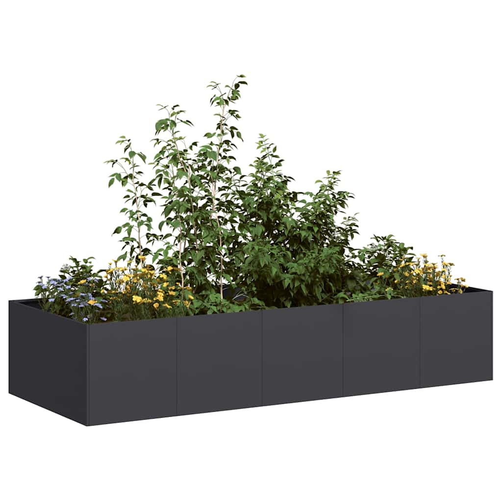 Plantenbak 200x80x40 cm staal zwart is nu te koop bij PeponiXL, paradijselijk wonen!