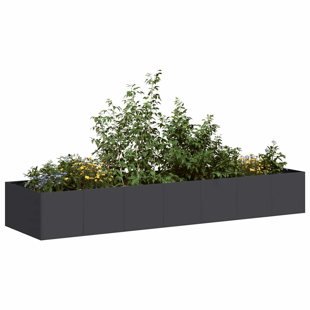 Plantenbak 280x80x40 cm staal zwart is nu te koop bij PeponiXL, paradijselijk wonen!
