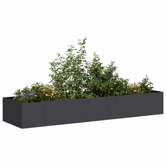 Plantenbak 280x80x40 cm staal zwart is nu te koop bij PeponiXL, paradijselijk wonen!