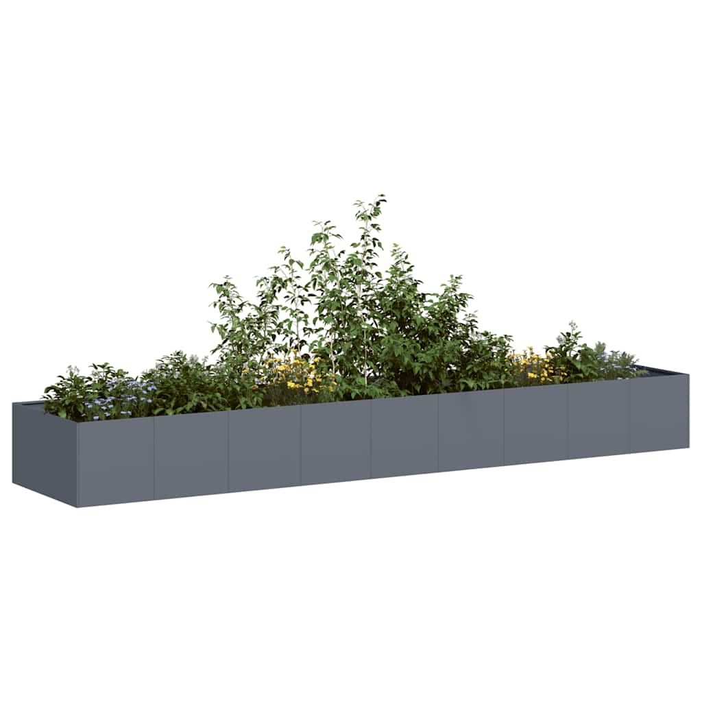 Plantenbak 360x80x40 cm staal antracietkleurig is nu te koop bij PeponiXL, paradijselijk wonen!