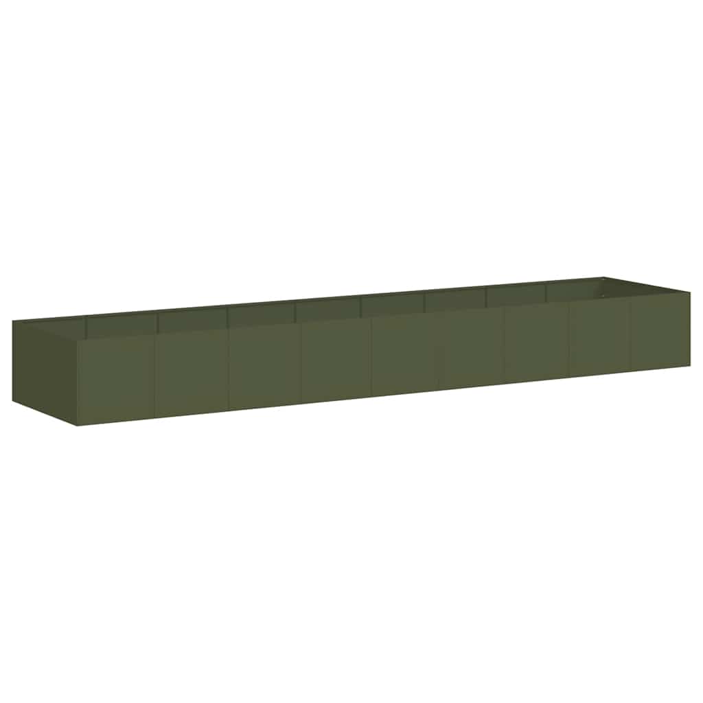 Plantenbak 360x80x40 cm staal olijfgroen is nu te koop bij PeponiXL, paradijselijk wonen!