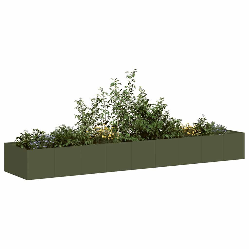 Plantenbak 360x80x40 cm staal olijfgroen is nu te koop bij PeponiXL, paradijselijk wonen!
