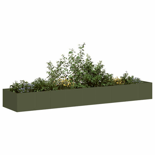 Plantenbak 360x80x40 cm staal olijfgroen is nu te koop bij PeponiXL, paradijselijk wonen!