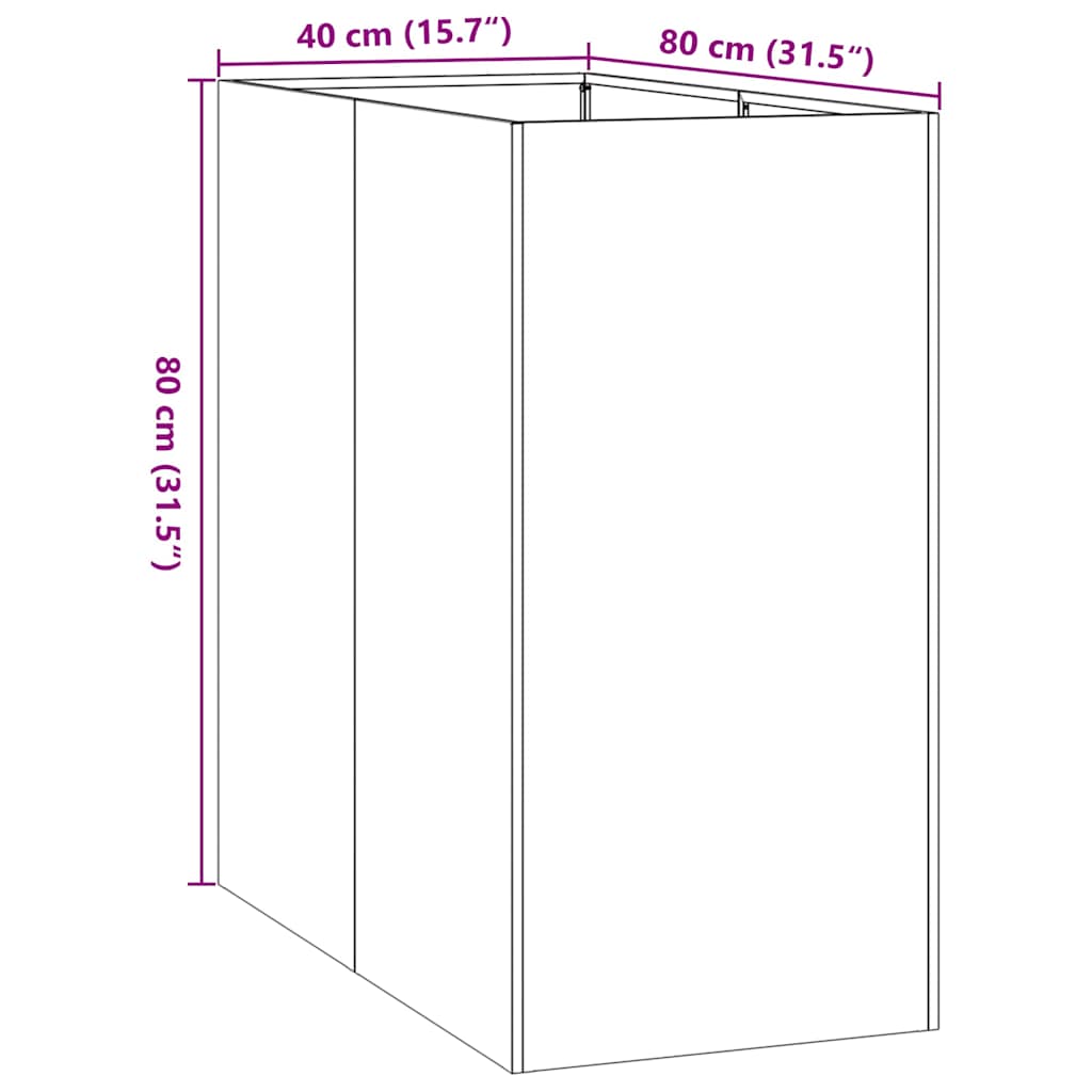 Plantenbak 40x80x80 cm gegalvaniseerd staal is nu te koop bij PeponiXL, paradijselijk wonen!
