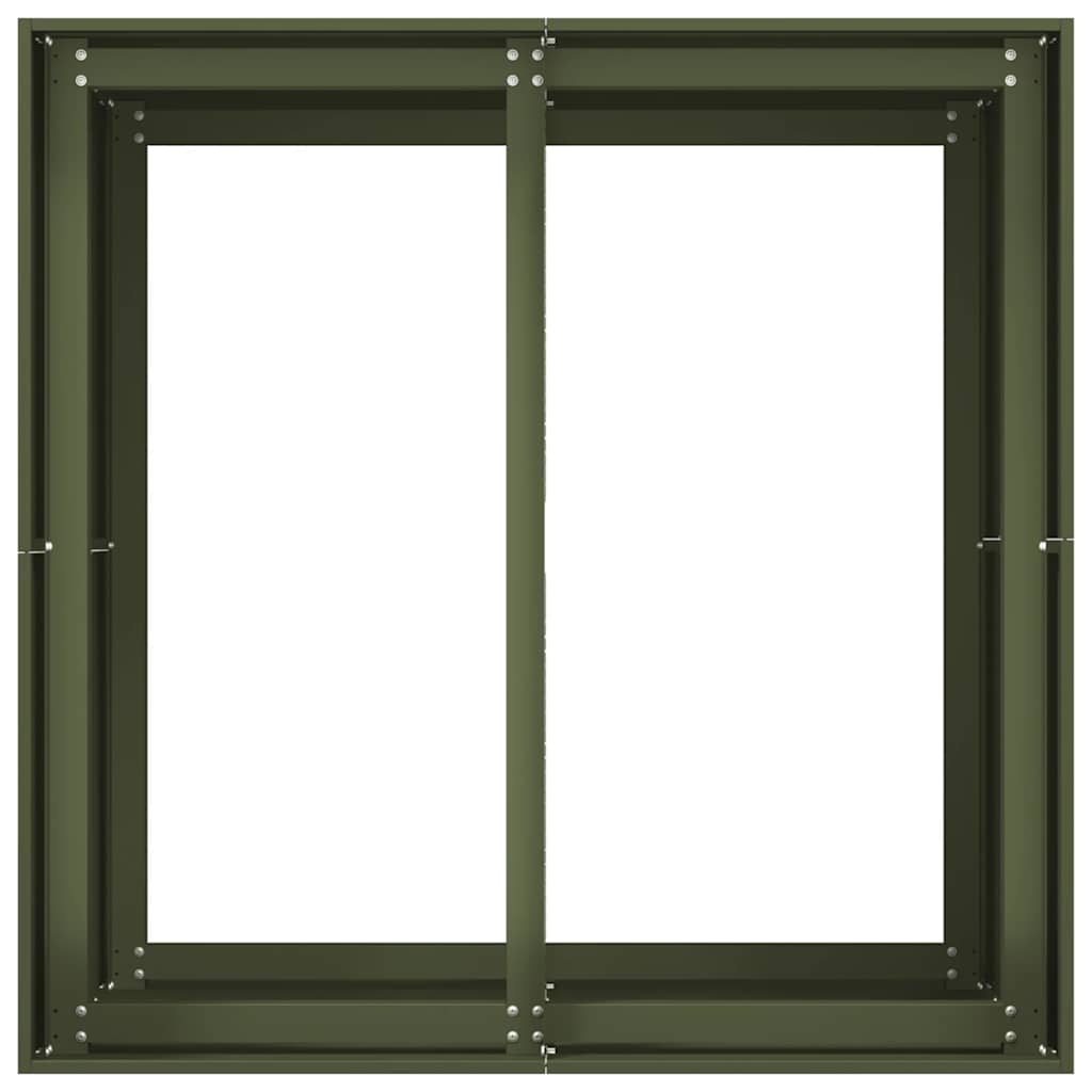 Plantenbak 80x80x80 cm staal olijfgroen is nu te koop bij PeponiXL, paradijselijk wonen!