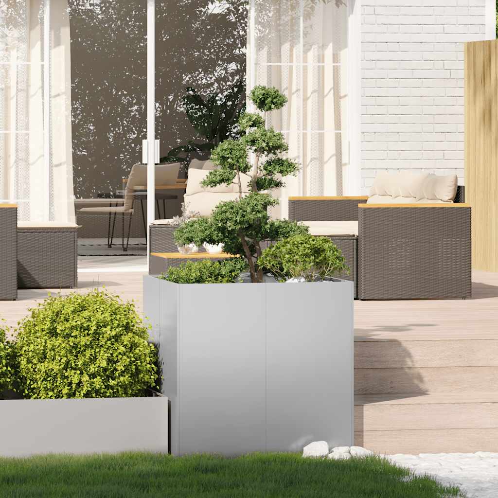 Plantenbak 80x80x80 cm gegalvaniseerd staal is nu te koop bij PeponiXL, paradijselijk wonen!