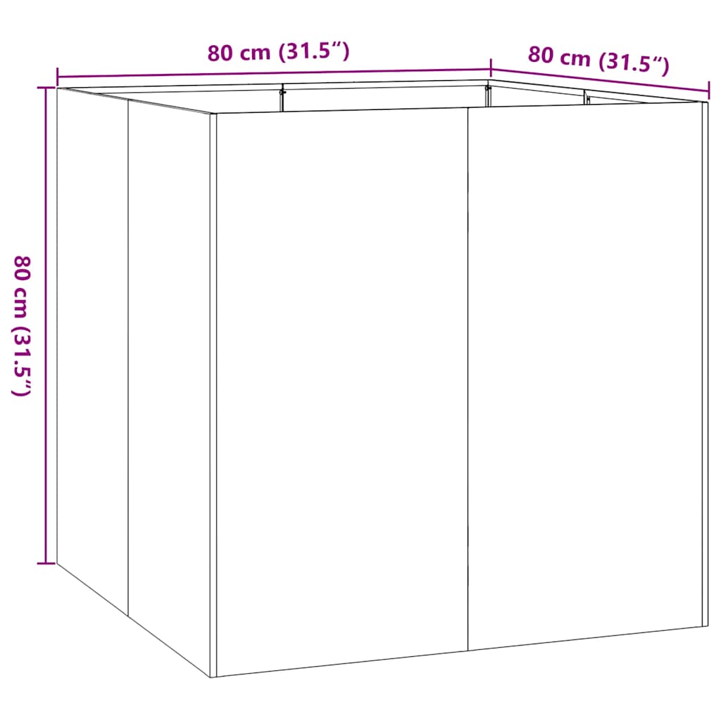 Plantenbak 80x80x80 cm gegalvaniseerd staal is nu te koop bij PeponiXL, paradijselijk wonen!